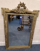 A GILT WOOD RECTANGULAR BEVELLED EDGE WALL MIRROR, with foliate details Dimensions:width 84cm x