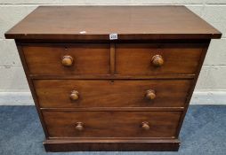 A 19TH CENTURY CHEST OF TWO SHORT OVER TWO LONG DRAWERS Dimensions:width 92cm x depth 51cm x