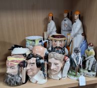A GROUP OF CRICKET RELATED CERAMICS, comprising Royal Doulton limited edition character jugs to