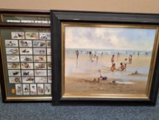 RICHARD BLOWEY (1947) A DAY AT THE BEACH, children are playing on a beach with the sea to the