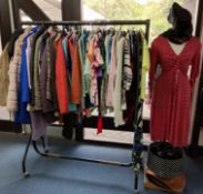 A COLLECTION OF LADIES CLOTHES AND ACCESSORIES, to include dresses, tops, cardigans, skirts,