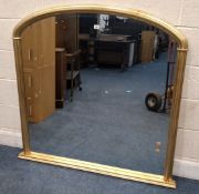 A MODERN GILT WOOD OVERMANTEL MIRROR Dimensions:width 125cm x height 120cm Condition Report: