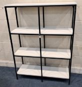 A MODERN TUBULAR METAL SHELVING UNIT Dimensions:width 101cm x depth 37cm x height 137cm Condition