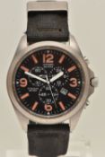 A GENTS BOXED 'CITIZEN ECO-DRIVE' WRISTWATCH, round black dial signed 'Citizen Eco-Drive Titanium WR