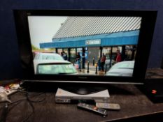 A PANASONIC TX-37LZD70 37in TV with remote and a Dansai DVD player with remote (both PAT pass and