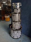 A PDP 805 SERIES DRUM KIT BY DRUM WORKSHOP (DW) with 5 checkerboard shells including a 24x17 kick