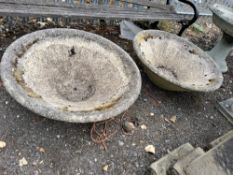 A PAIR OF LARGE CONCRETE PANCHEONS 90cm in diameter Dimensions:90cm diameter Qty: 2 Condition