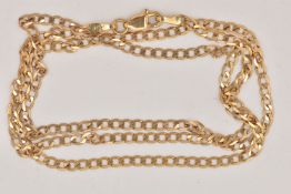 A FINE 9CT GOLD CURB LINK CHAIN NECKLACE, fitted with a lobster clasp, hallmarked 9ct Sheffield