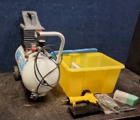 A NARDI 200/25 AIR COMPRESSOR with an airline and a Yama nail gun, etc (PAT pass and working) Qty: