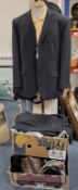 TWO BOXES AND LOOSE MENS CLOTHES AND ACCESSORIES, to include a Marks and Spencer 'The Travel two