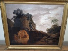 AFTER JOSEPH WRIGHT OF DERBY, 'VIRGIL'S TOMB BY MOONLIGHT', a modern gicee print on canvas, a