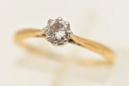 A SINGLE STONE DIAMOND RING, a round brilliant cut diamond, approximate total diamond weight 0.33ct,