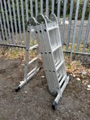 A 4-IN-1 FOLDING PLATFORM LADDER closed height 126cm Dimensions:126cm closed Condition Report:no