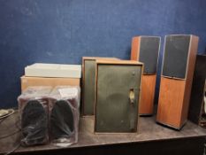 A COLLECTION OF HI-FI SPEAKERS including a pair of Mordaunt Short MS202 in original box and original