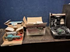 A WILKES BENCH PILLAR DRILL unused in box (unsealed by us for photographic purposes), a Parkside