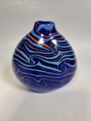 NORMAN STUART CLARKE (B.1944), AN 'EBB TIDE' STUDIO GLASS VASE, DATED 1996, of compressed ovoid form