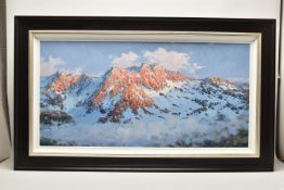 MIGUEL PIEDRO (SPAIN 1950) 'MACIZO CENTRAL - PICOS DE EUROPA', a landscape depicting the sun