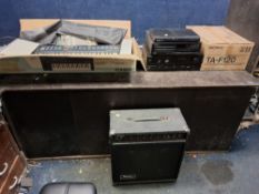 A VINTAGE CUSTOM SOUND TRUCKER BASS COMBO, a Casio CT-390 electronic keyboard, a Sony TA-F120 Hi