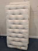 A REYLON 'THE CHESTERFIELD' 3FT DIVAN BED AND MATTRESS, along with a teak headboard Condition