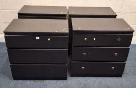 TWO PAIRS OF MODERN THREE DRAWER CHESTS Dimensions:width 70cm x depth 40cm x height 42cm Qty: 4
