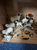 A SMALL GROUP OF VINTAGE BESWICK ANIMALS comprising a pug dog #1997 'Cutmil Cupie', a chihuahua on a