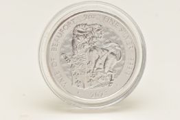 A 2oz 2023 QE11 Five Pounds marked as .999 silver.