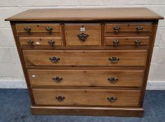 A 20TH CENTURY HARDWOOD BANK OF EIGHT ASSORTED DRAWERS Dimensions:width 123cm x depth 48cm x