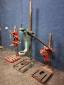 THREE DRILL STANDS comprising two by Wolf 102cm and 57cm high repectively and one by Arcoy 66cm high