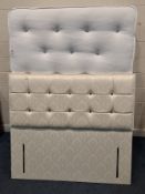 A DREAMWORLD SWEET DREAMS AQUARIUS 4FT6 DIVAN BED AND MATTRESS, along with a headboard Condition