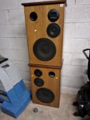 A PAIR OF BESPOKE HI FI SPEAKERS both with one tweeter, one 6in midrange and one 12in bass