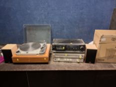 A VINTAGE COMPONENT HI FI comprising of a Thorens TD124/11 with an SME tone arm (tracks record