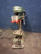 A NUTOOL TABLE PILLAR DRILL with various drill bits and chuck keys 58cm high (PAT pass and working)