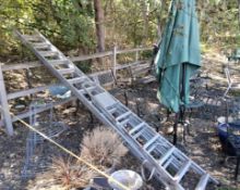 A YOUNGMAN TRADE 350 DOUBLE EXTENSION LADDER, height closed 3.5m, height extended 6.25m, and a