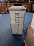 A BISLEY TEN DRAWER METAL FILE CABINET Condition Report:paint losses and rust
