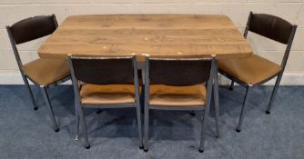 A 20TH FORMICA TOP TABLE, raised on chrome legs, along with a set of four chairs Dimensions:table