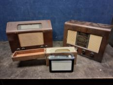 A COLLECTION OF VINTAGE RADIOS comprising of a Bush AC11 valve radio, a Murphy A168M valve radio and