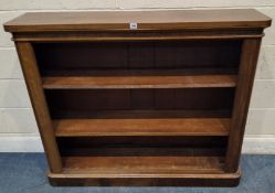 A VICTORIAN MAHOGANY OPEN BOOKCASE, with two adjustable shelves Dimensions:width 130cm x depth