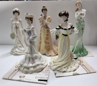 A GROUP OF COALPORT FIGURINES, comprising three limited edition Golden Age figures, to include '