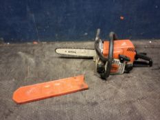 A STIHL MS170 PETROL CHAIN SAW with blade guard (engine pulls freely but hasn't been started)