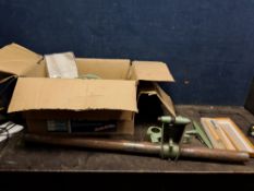A NU TOOL WORKWORKING LATHE in its original box, a 4ft bed bar, two tool rests, face plate, centre