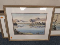 THREE RURAL WATERCOLOURS BY ARTIST H. LANGSFORD ALONG WITH A GROUP OF ETCHINGS, watercolours are