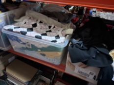 SIX BOXES OF WOMEN'S CLOTHING to include jumpers, blouses, other tops, trousers, skirts and coats,