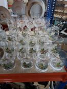 A SELECTION OF QUALITY GLASS DRINKING VESSELS to include six etched sakura decoration Royal