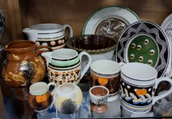 A GROUP OF MOCHAWARE POTTERY, comprising a selection of vintage ceramics in earthy tones,