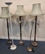 FIVE STANDARD LAMPS, varying in shape, size, style, material, etc Dimensions:white metal lamp height