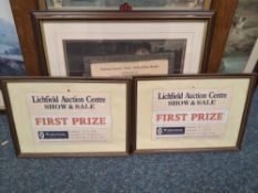A QUANTITY OF FRAMED PRINTS AND WALL HANGING DECORATIONS to include a large framed map of Malvesyn