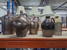 A COLLECTION OF LATE 19TH AND EARLY 20TH CENTURY STONEWARE AND ADVERTISING JUGS, a varied assortment