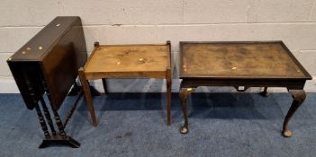 A SELECTION OF OCCASIONAL FURNITURE, to include a Georgian oak corner cupboard, a wool winder, a