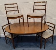 A.H. McINTOSH & CO LTD, KIRKCALDY, SCOTLAND, A MID-CENTURY TEAK OVAL EXTENDING DINING TABLE, with