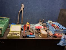 TWO TRAYS CONTAINING AUTOMOTIVE TOOLS, including a Snap-On A91c filter wrench, a Streetwize